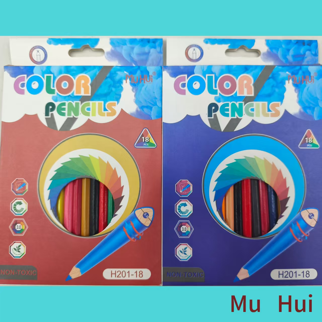 Muhui Colored Pencil Box Set of hexagonal 12-color, 18-color, 24-color, 36-color water-soluble CAI Qianqian student and children's drawing pens Application Scenario