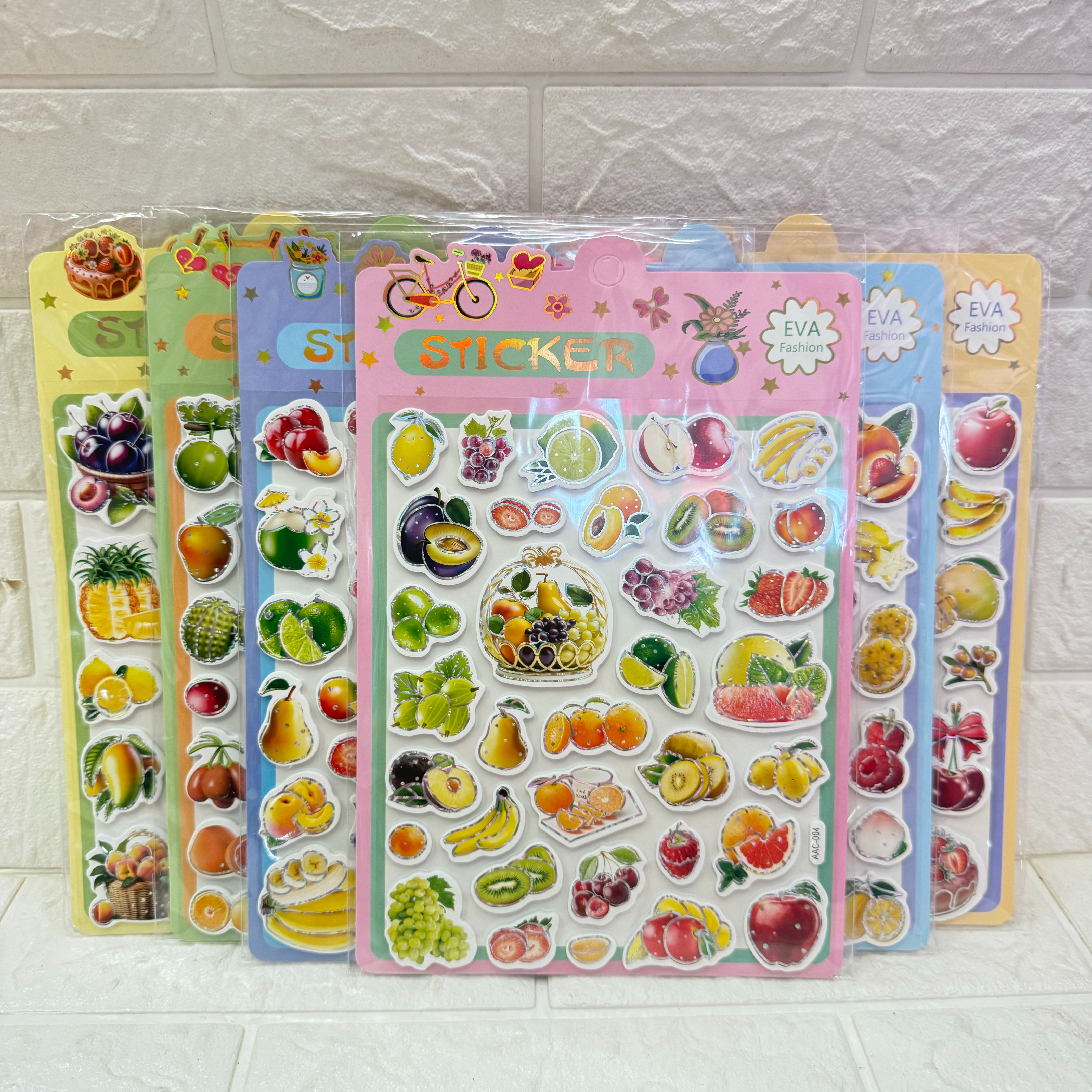 Fruit EVA three-dimensional series stickers, gilded romantic fruit eva adhesive paintings, EVA wall stickers, decorative paintings