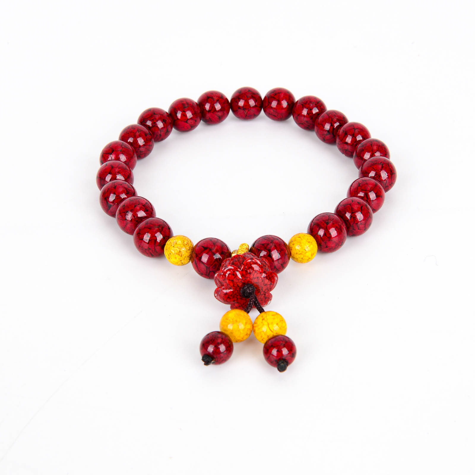 Natural medium-content cinnabar crystal sand lotus bracelet for women, simple ethnic style bracelet accessory, versatile and niche gift Application Scenario