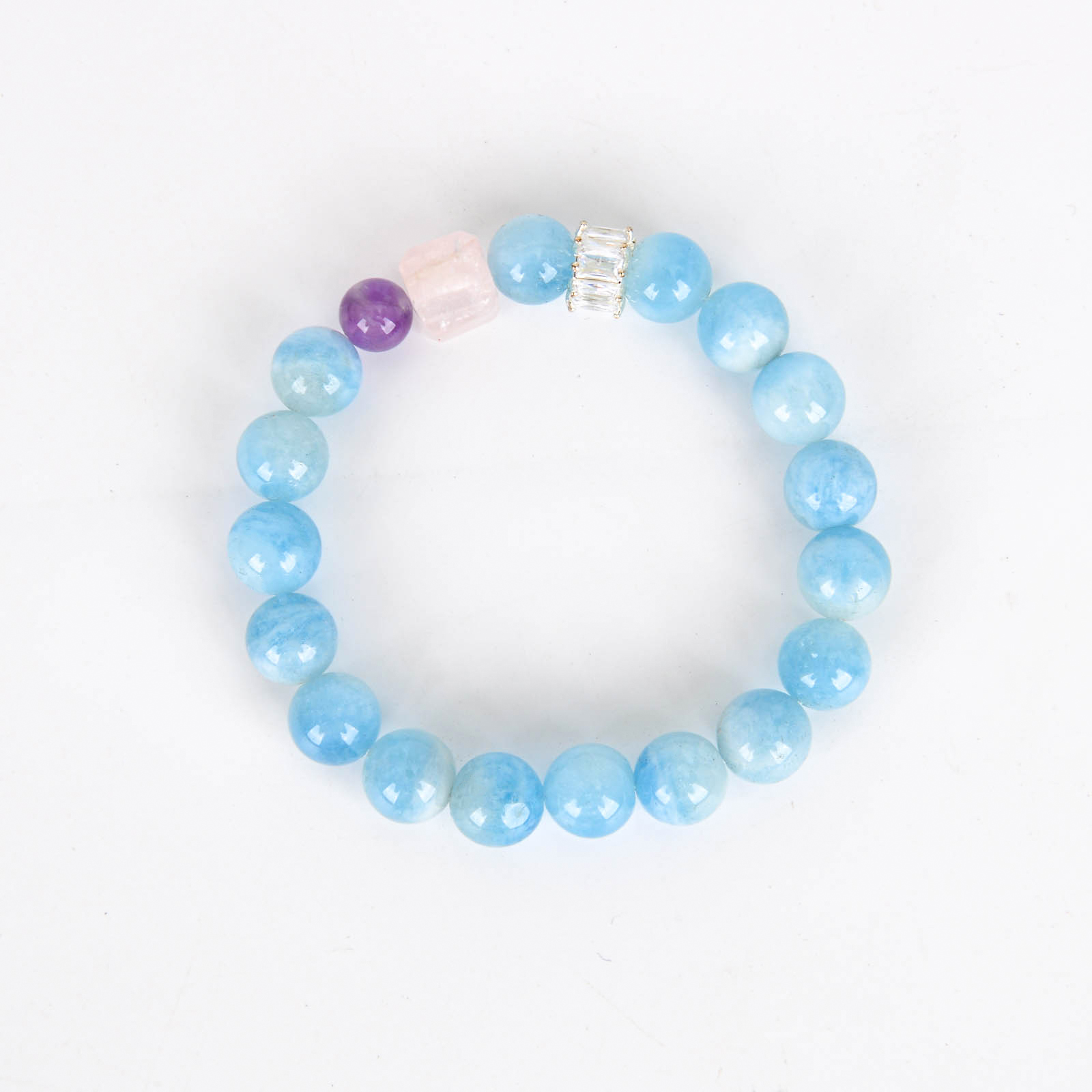Natural Tianhe Stone Sea Sapphire blue crystal pearl bracelet bestseller Xiaohongshu Best Friend style shallow sea sapphire bracelet wholesale crystal bracelet details Picture