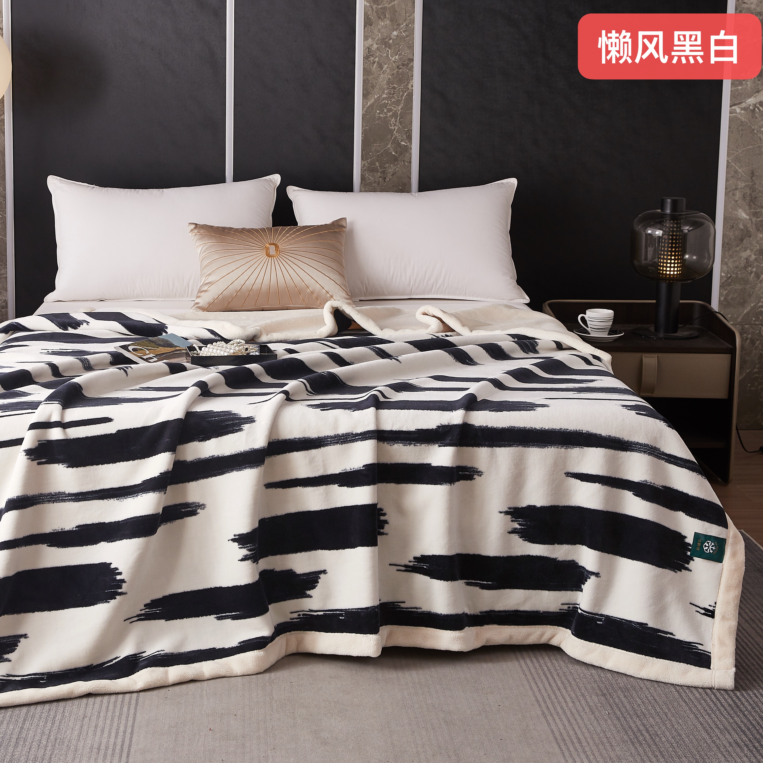 2025 New product snow cotton velvet blanket, thickened composite anti-static cloud blanket, single-layer AB version, all-season multi-purpose craft blanket, gift blanket