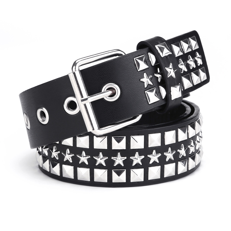 Fangzhu Five-star American rivet Belt, Women's Personality Punk decorative belt, ins Factory Direct sales full figure