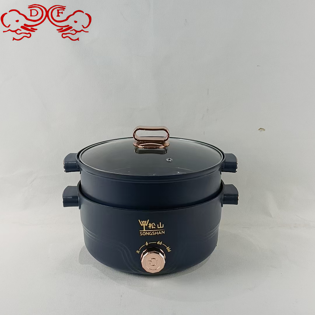 DF68352 Double-ear electric cooking pot, small electric pot, multi-functional steaming, boiling, frying and stir-frying, small pot for cooking noodles, electric hot pot, DF TRADINGHOUSE Specification image