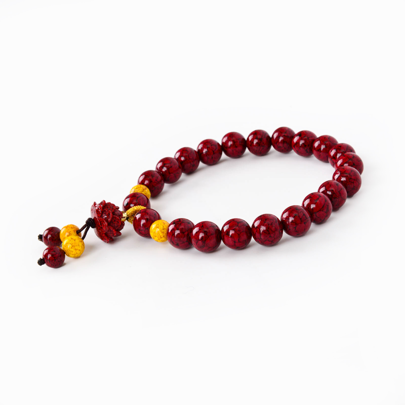 Natural medium-content cinnabar crystal sand lotus bracelet for women, simple ethnic style bracelet accessory, versatile and niche gift details Picture