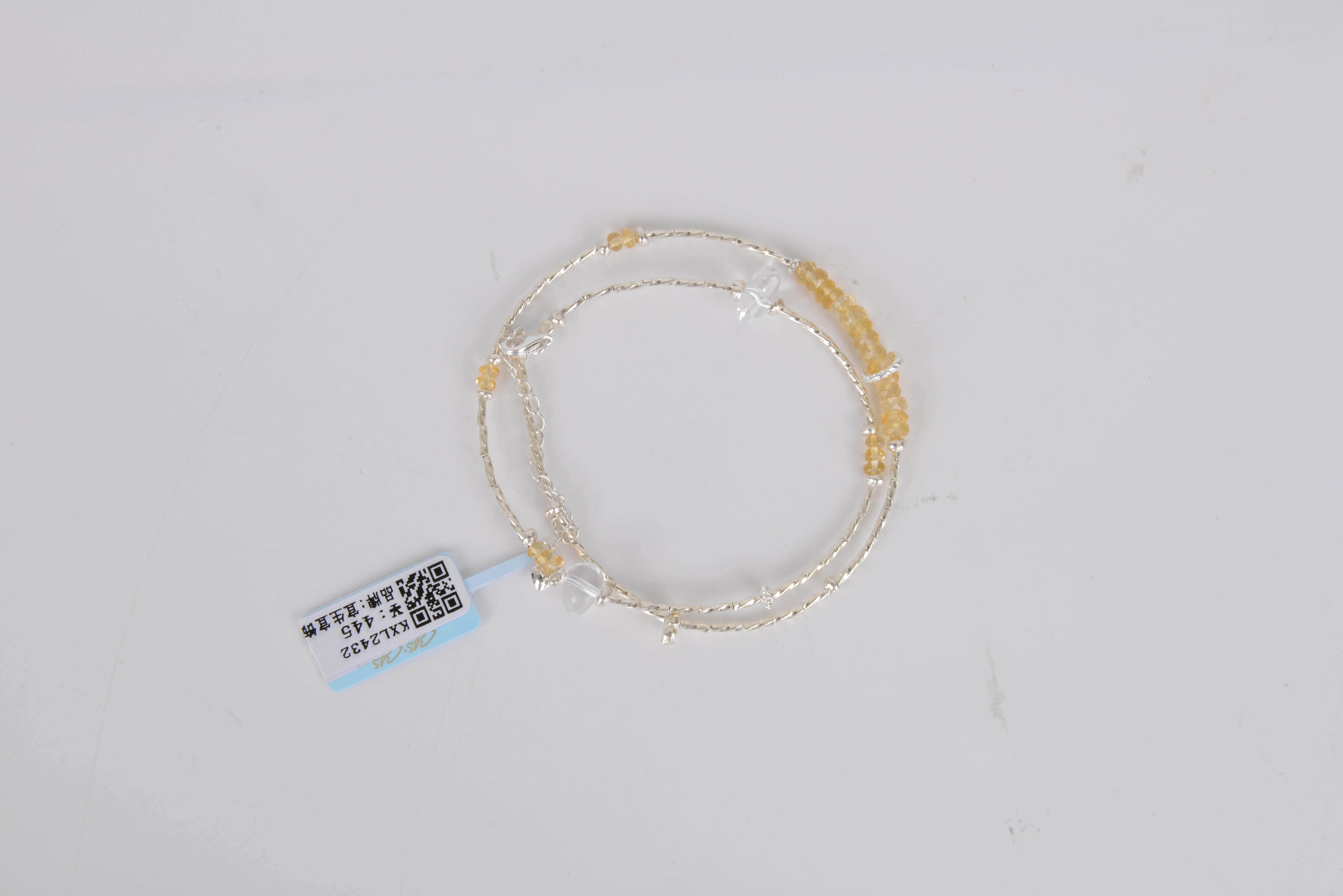 天然灰月光手链 新中式草莓晶发晶设计水晶手链手饰品送闺蜜