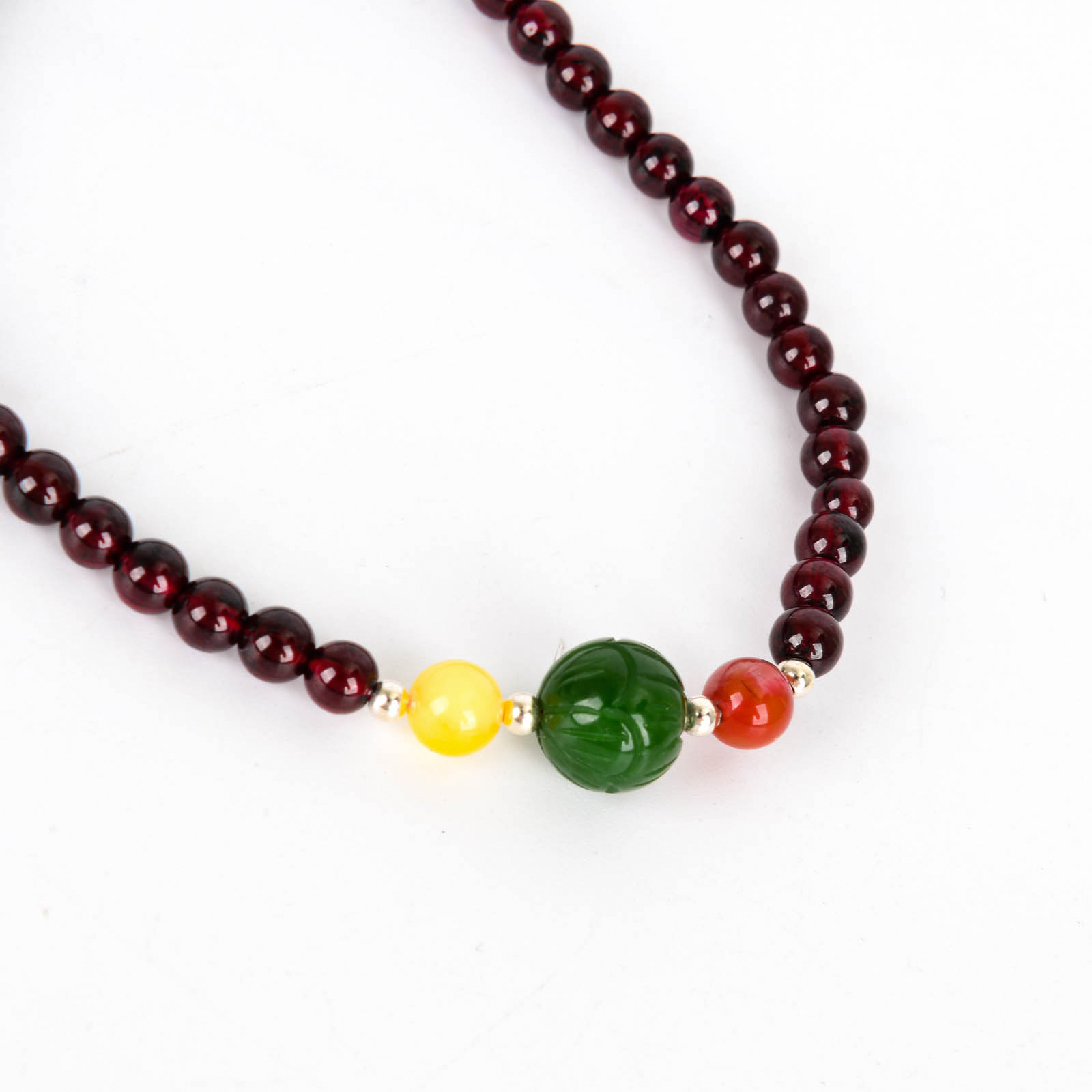 Garnet bracelet for women, a niche design on Instagram, original DIY multi-ring, full-body, wine-red natural garnet bracelet Item Picture