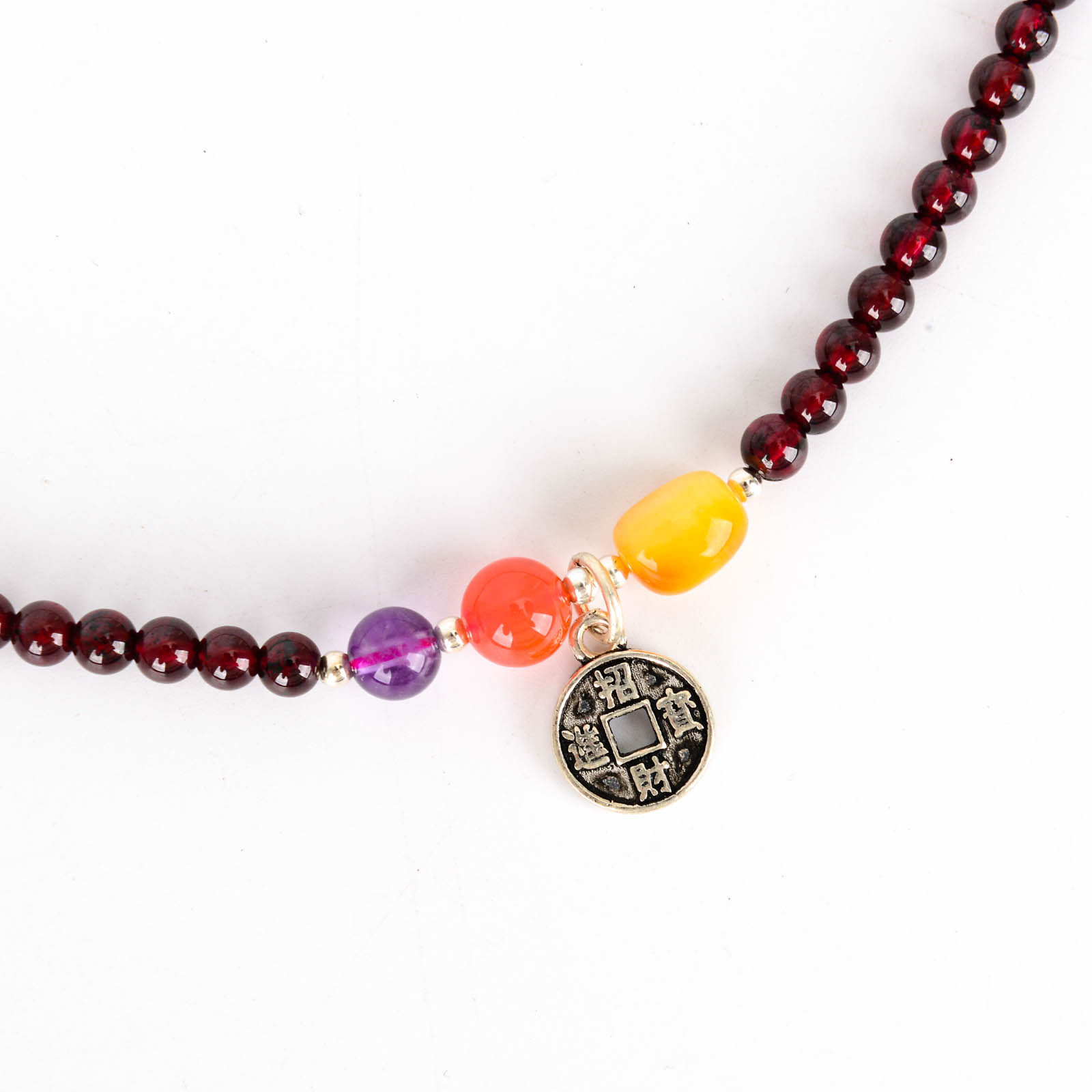 Garnet bracelet for women, a niche design on Instagram, original DIY multi-ring, full-body, wine-red natural garnet bracelet Specification image