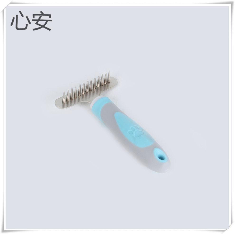 Rubber-handled rake combs, pet combs, grooming combs for small and medium-sized dogs, dog cleaning supplies, pet combs, hair combs Specification drawing