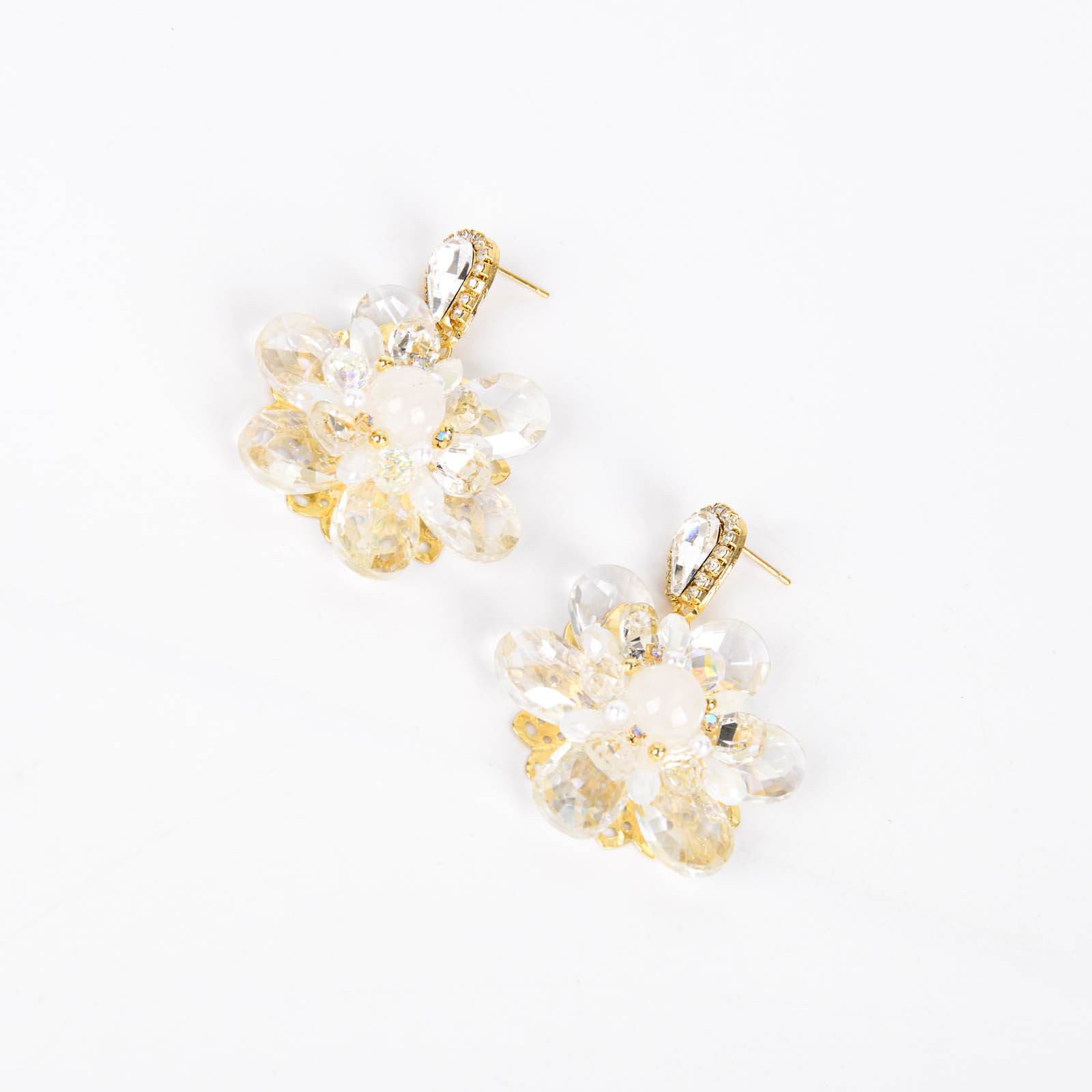  欧美跨境钛钢不掉色耳环耳钉金色玫瑰金钢色不锈钢耳环首饰品批发图