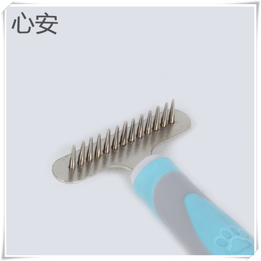 Rubber-handled rake combs, pet combs, grooming combs for small and medium-sized dogs, dog cleaning supplies, pet combs, hair combs details Picture