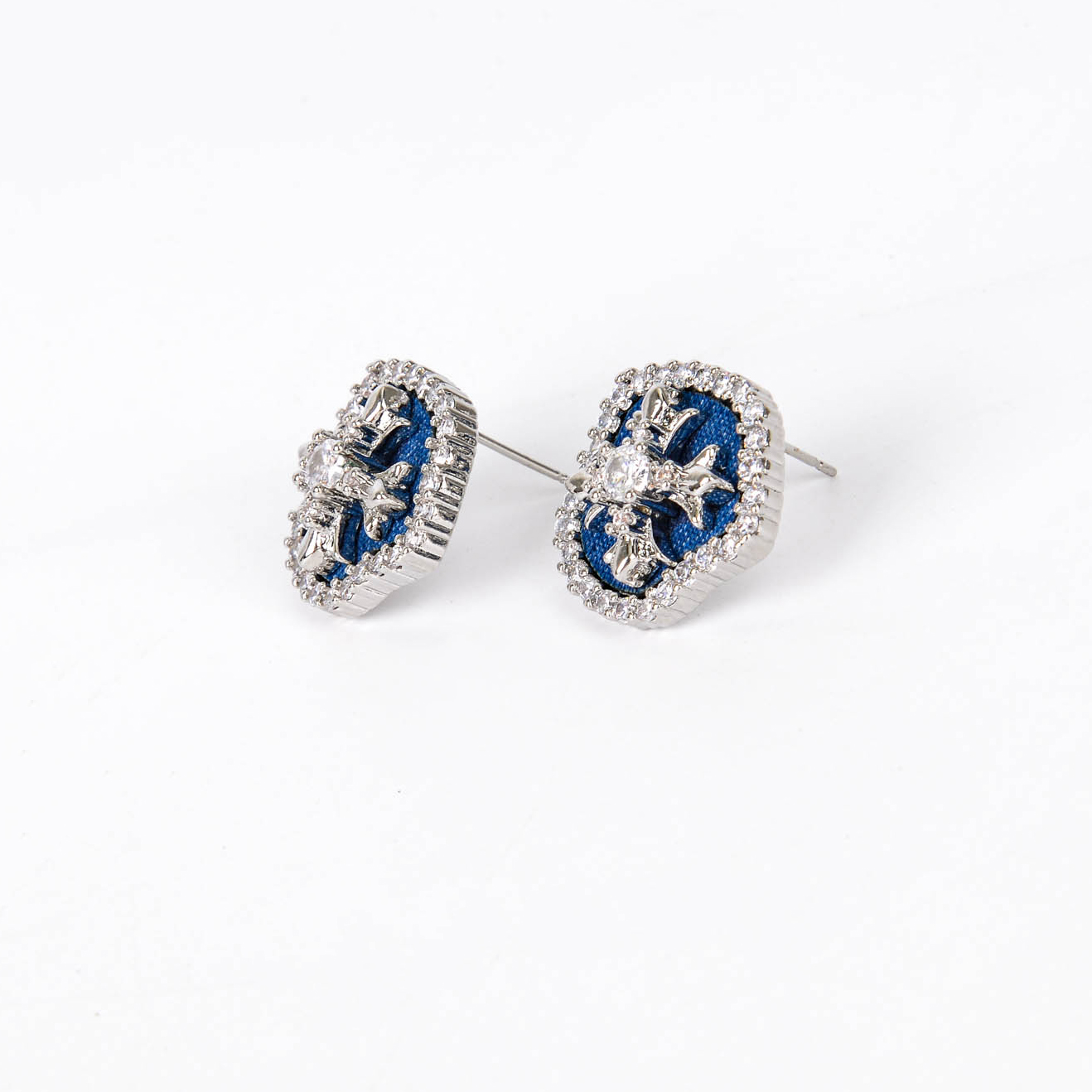 亚马逊新款耳扣铜镀真金微镶锆石时尚女式耳环耳扣套装耳饰批发