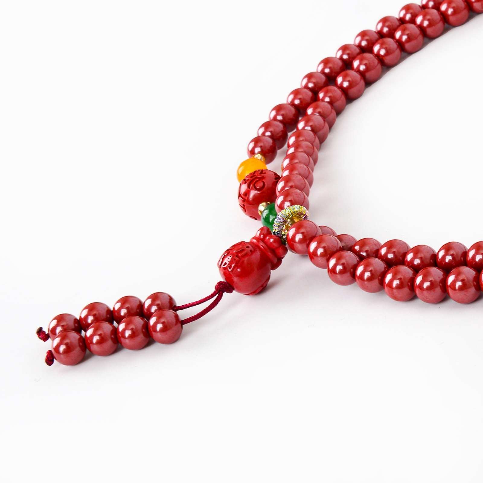 Women's zodiac year multi-circle long bracelet, ethnic style cinnabar bracelet, light luxury, niche and exquisite jewelry Specification image