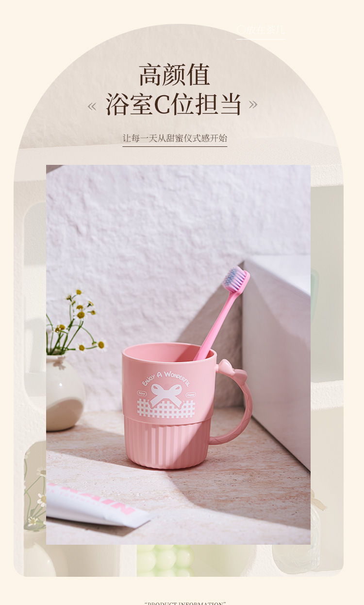 M04-7160 Korean-style striped mouthwash cup, creative cartoon household brushing cup, household student washbasin cup detail image 7