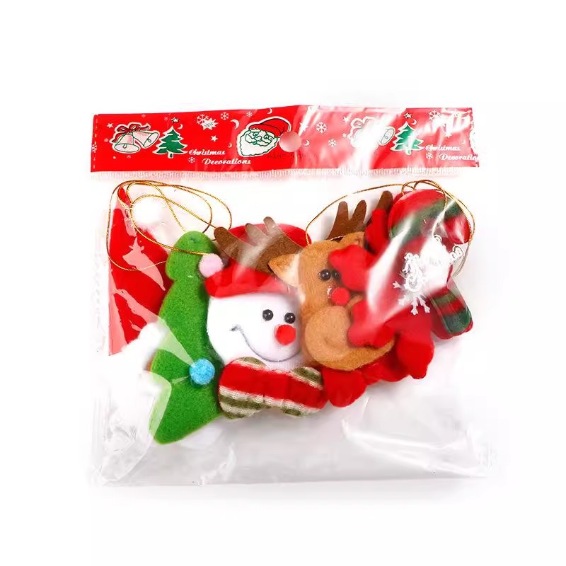 Cartoon fabric pendants, elderly people, deer, Christmas trees, many packs, Christmas decorations, shopping malls, festival decorations Item Picture