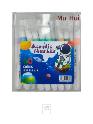 Muhui bucket markers are children's special non-permeable paper and stackable color student art and kindergarten markers thumbnail