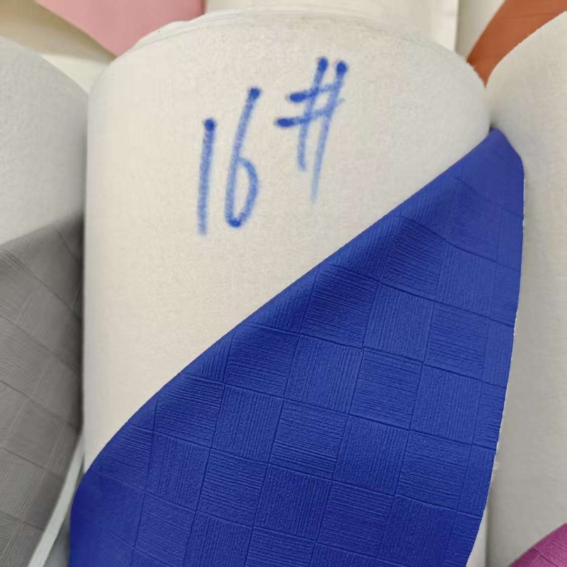 2025新款厂家直销现货环保拉毛底大方格子纹PVC箱包皮革包装材料详情7