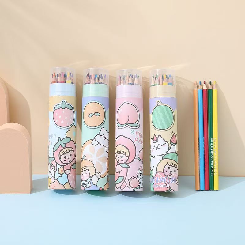 Muhui Colored Pencil is a special oil-based colored pencil for children's colored pencil drawing with no wood to erase Item Picture