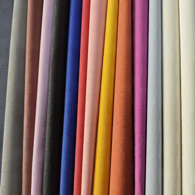 2025新款厂家直销现货环保拉毛底大方格子纹PVC箱包皮革包装材料详情3