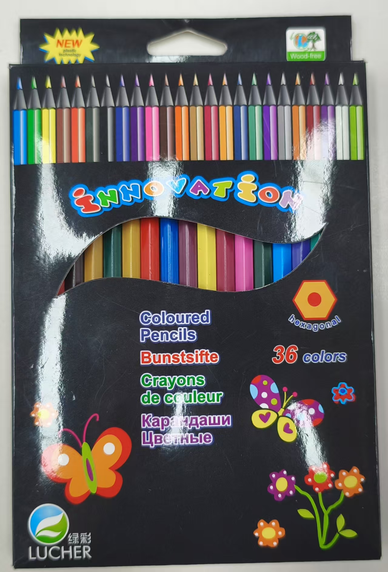 Muhui colored pencils, plastic recycled materials, 12-color, 18-color, 24-color, 36-color water-soluble children's colored pencils, specially designed for drawing Application Scenario