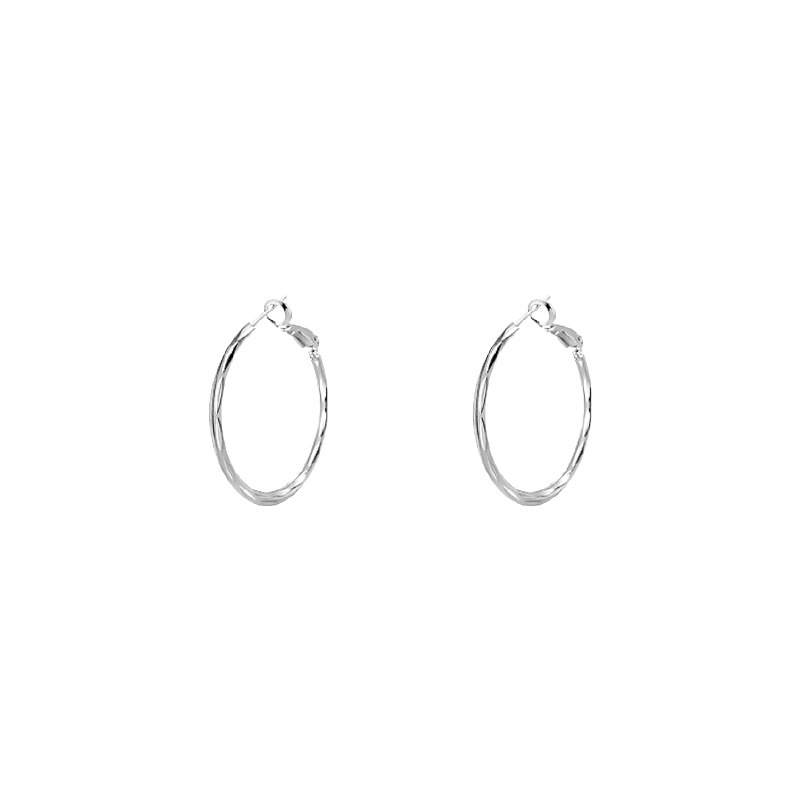 Cold style plain ring earrings for women, 2024 new best-selling, niche and high-end style ear stud earrings, round and square face slimming earrings Item Picture