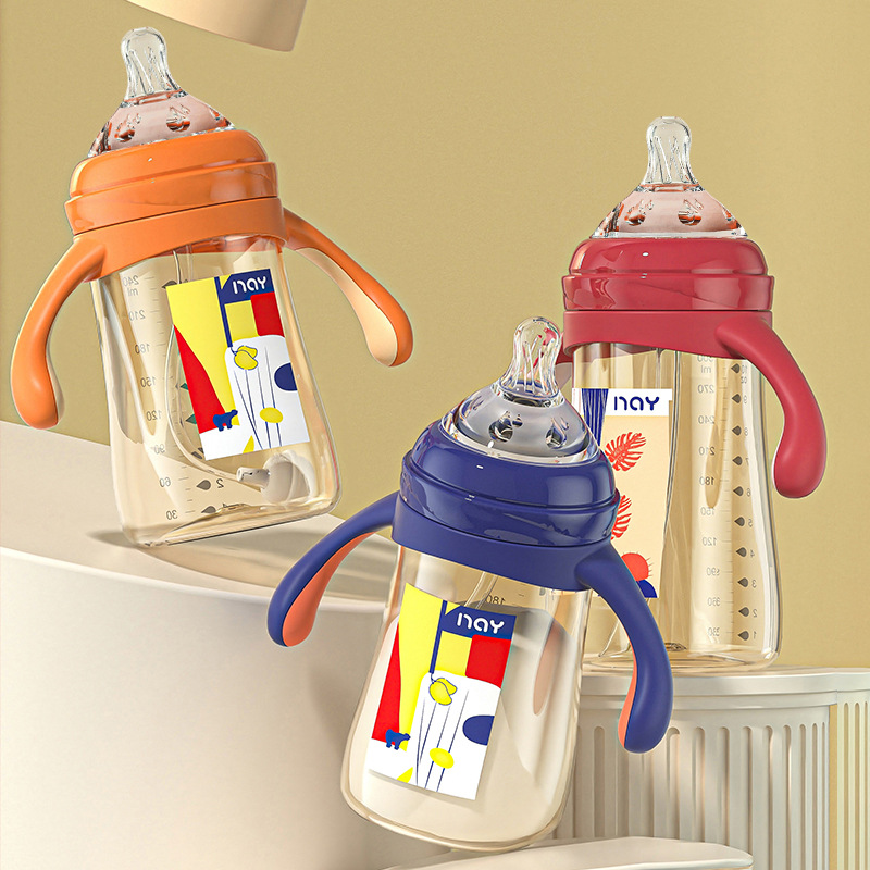 诺爱因宽口径吸管奶瓶婴儿宝宝防摔防胀气柔软好吸带手柄儿童
 thumbnail