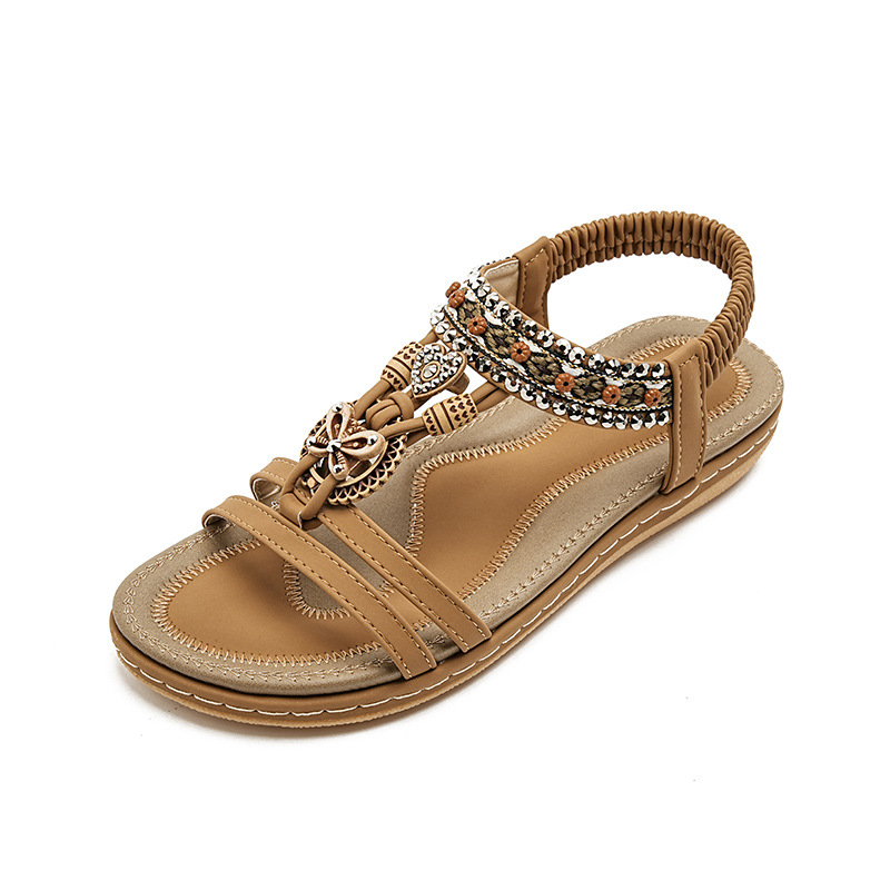 ielts run 2005 new lightweight comfortable flat sandals women elastic band all-match fashion trendy sandals 923-3 full figure