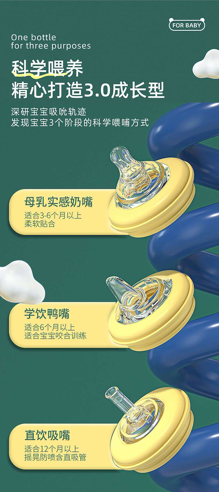 诺爱因儿童护齿奶瓶吸管杯240mI/300ml厂家现货直销婴儿奶瓶 undefined