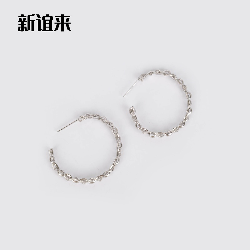 新谊来法式金属圆圈耳圈素圈耳环新款潮小众设计感独特气质耳饰女显脸小