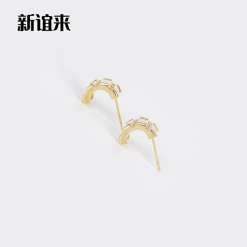 新谊来时尚潮酷耳扣镶钻小众设计高级感百搭气质设计感精致耳饰品批发
