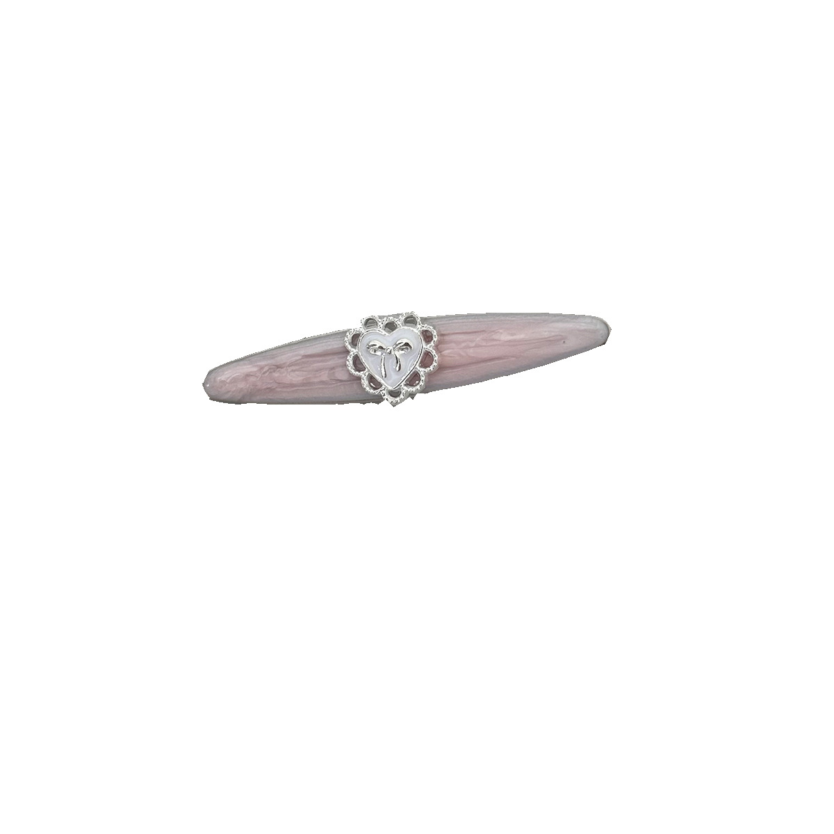 Pink, sweet, oiling, lace, heart-shaped hair clips, side clips, exquisite and high-end style, bangs, hair clips, hair accessories for girls Item Picture
