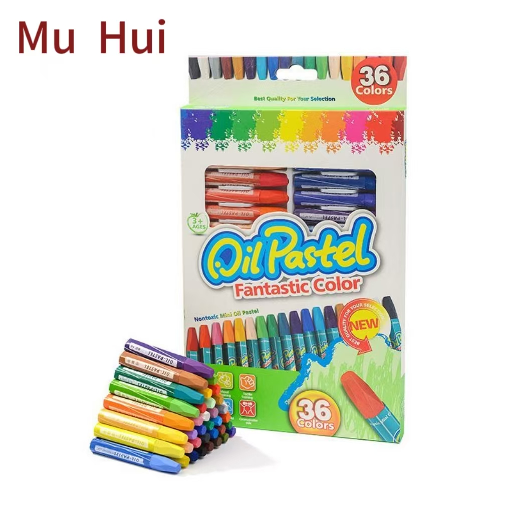 Muhui Heavy Color Oil pastels, soft Morandi student art drawing tools, drawing pens, heavy color pastels for drawing Item Picture