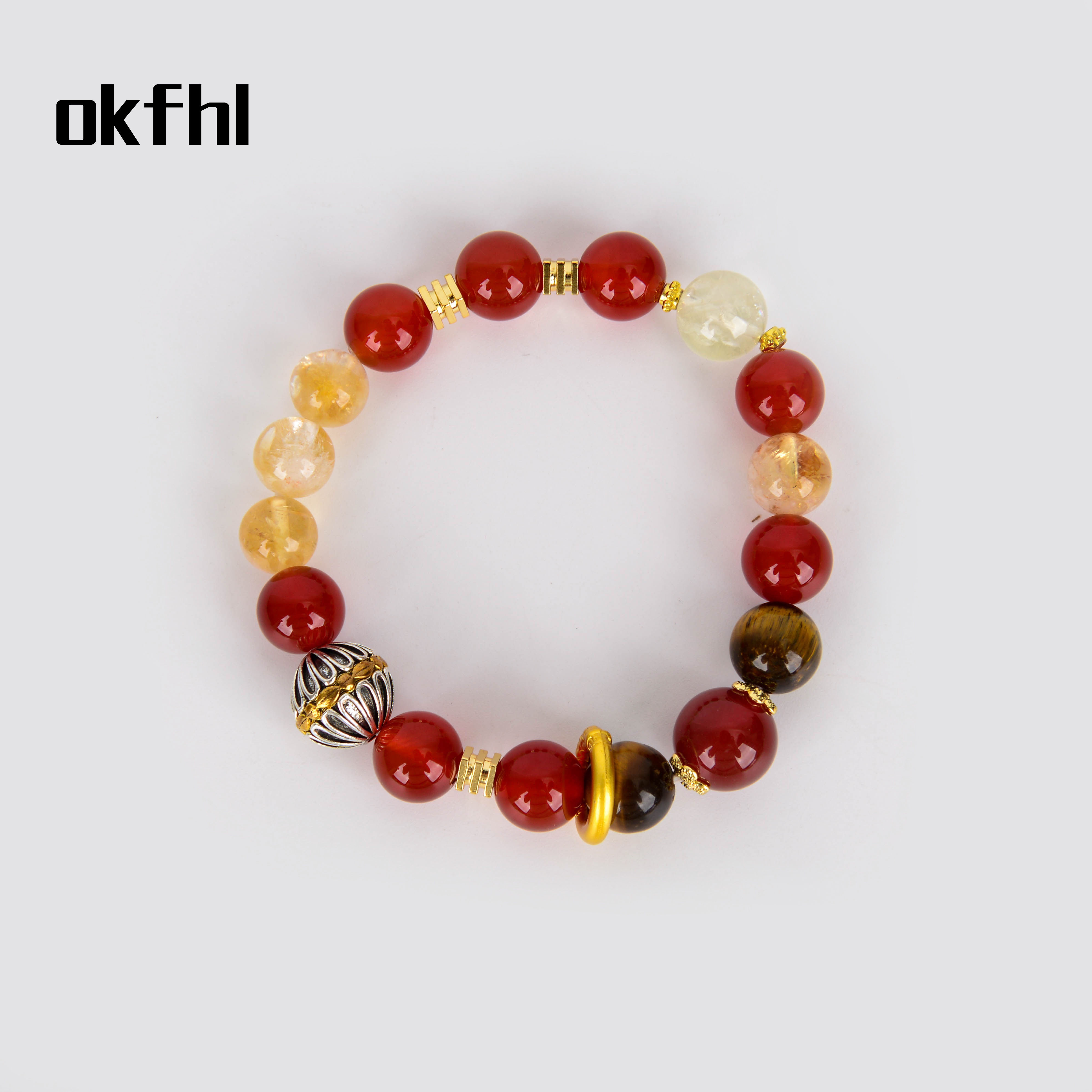 okfhl新款天然新疆天山翠玉石双圈高货东陵玉提溜手链原创设计水晶多圈