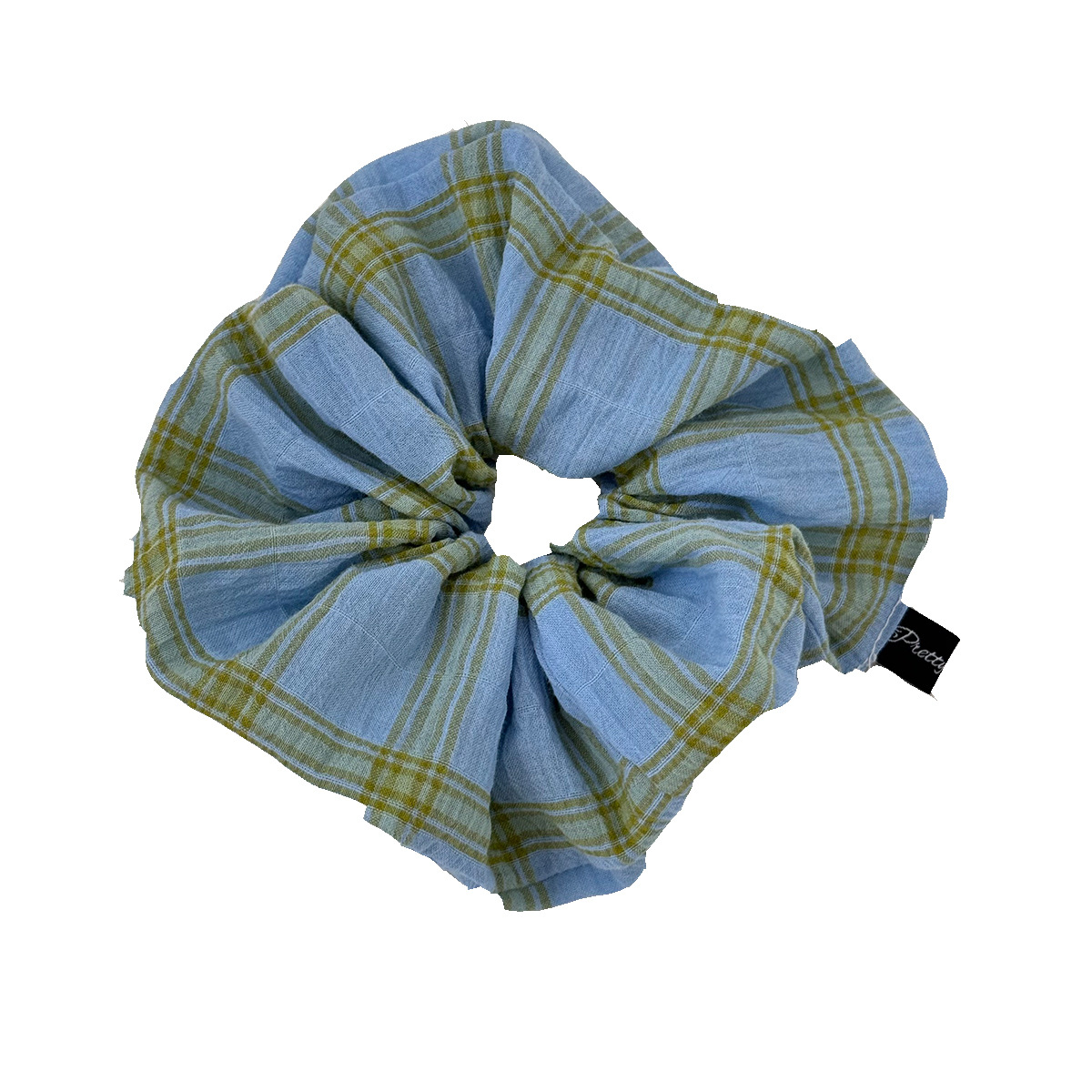 Gentle Korean-style checkered large intestine hair band 2025 new style high-end bun hair tie, elegant headwear Item Picture