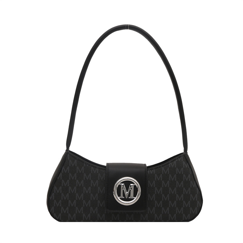 A new 2025 stylish and artistic underarm bag for women, a unique and simple square bag with letter prints and a high-quality single-shoulder bag Item Picture