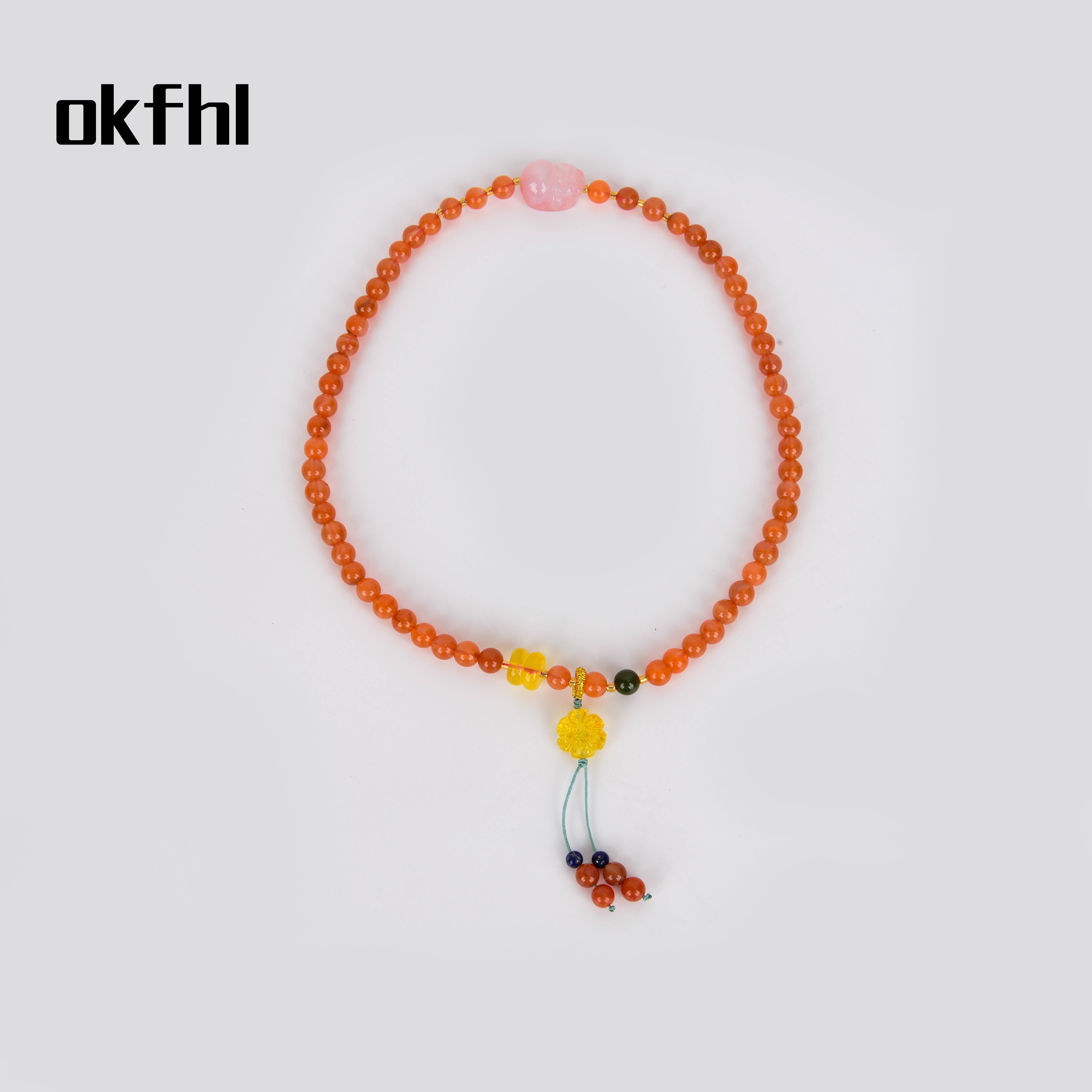 手链/水晶手链/饰品/红绳/五花手链细节图