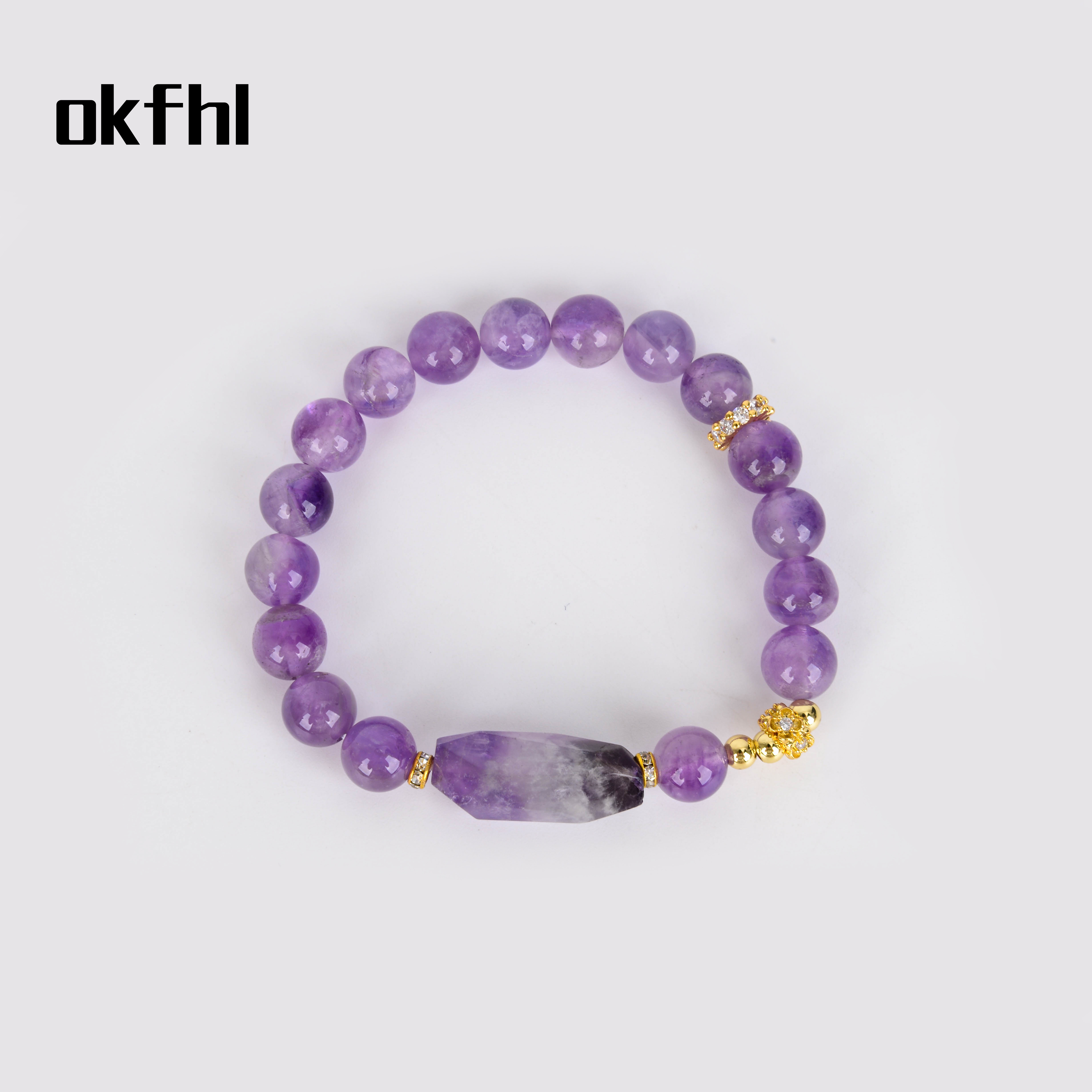 okfhl天然水晶虎眼石石榴石手链新中式国风百搭手串轻奢高级感闺蜜手饰