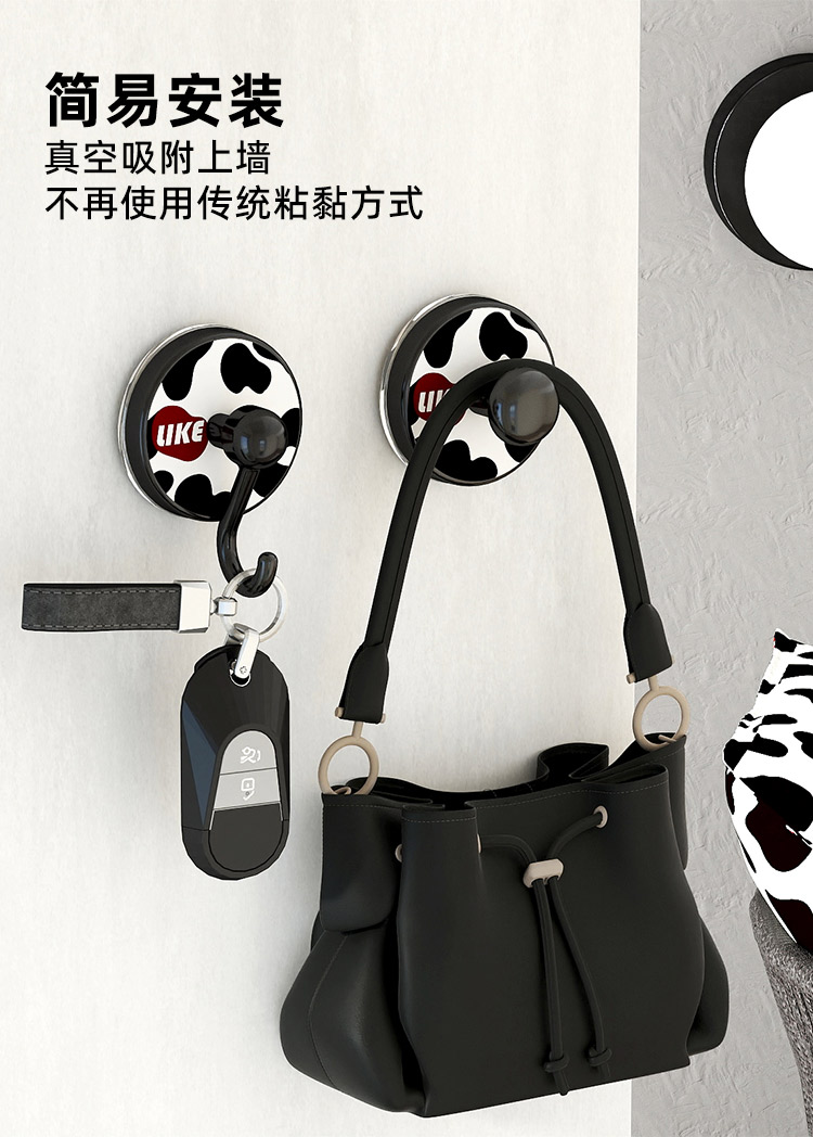Q35-QY7535 Animal-patterned entrance suction cup hook, no need for drilling, strong load-bearing capacity, a perfect tool for placing keys at the entrance detail image 3