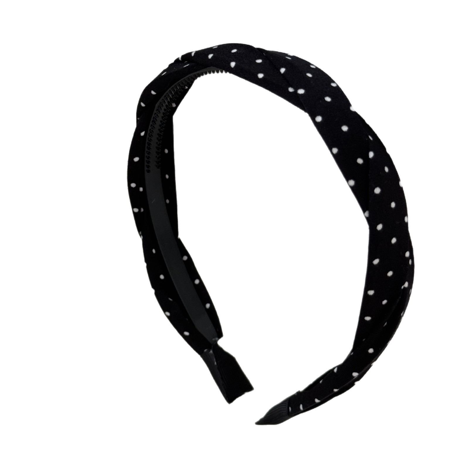 Korean solid color polka dot hairband for women, 2025 new high top daily wear headband hairpin, high-end hair accessory Item Picture