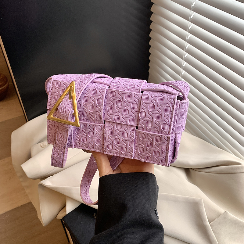 Cross-border woven bag for women 2025 new style, niche design, high-end feel, single-shoulder crossbody bag, texture small square bag full figure