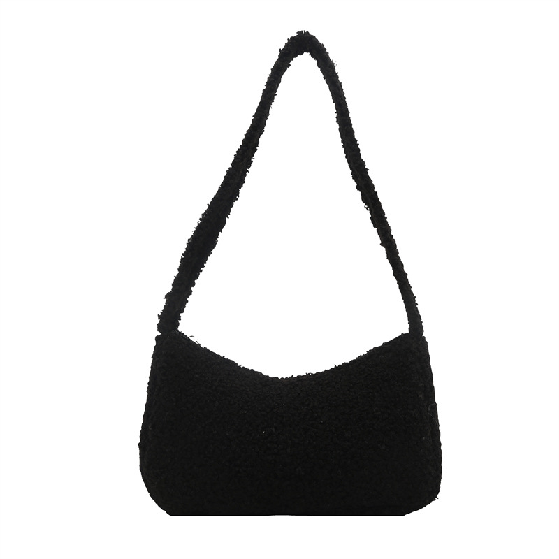 A new spring Korean style fashionable and individualistic ins underarm bag with a large capacity of plush, soft and soft single-shoulder crossbody bag for student girls Item Picture