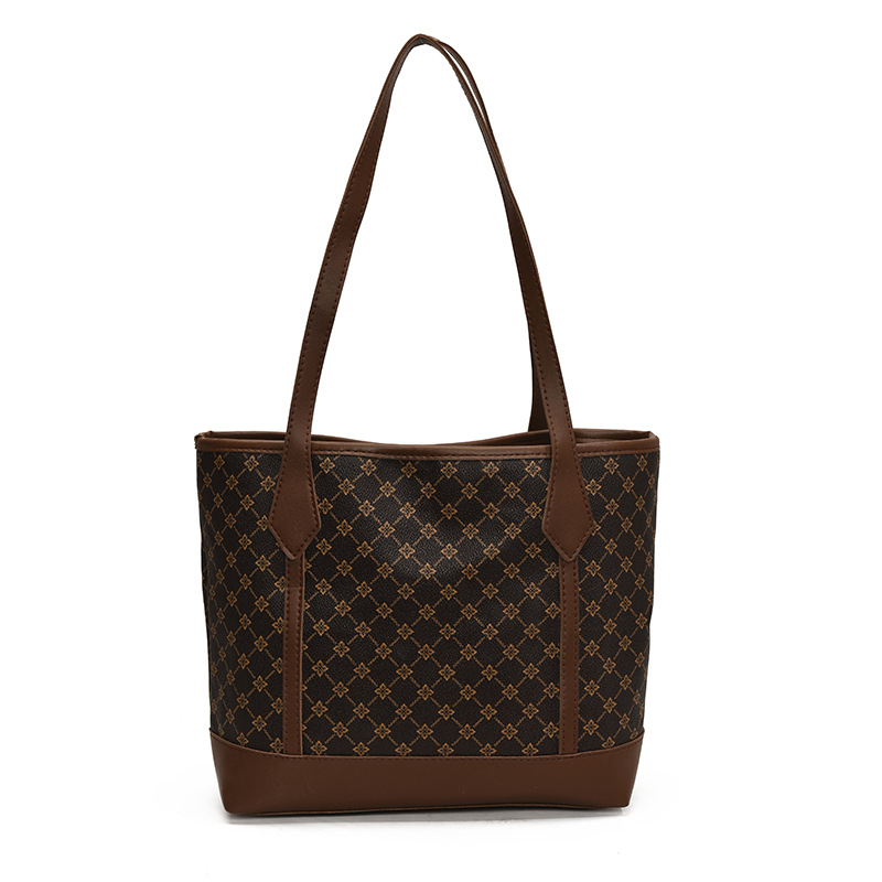 Large-capacity tote commuter bag, Spring 2025 new style, simple texture, personality pattern single-shoulder bag for women Item Picture