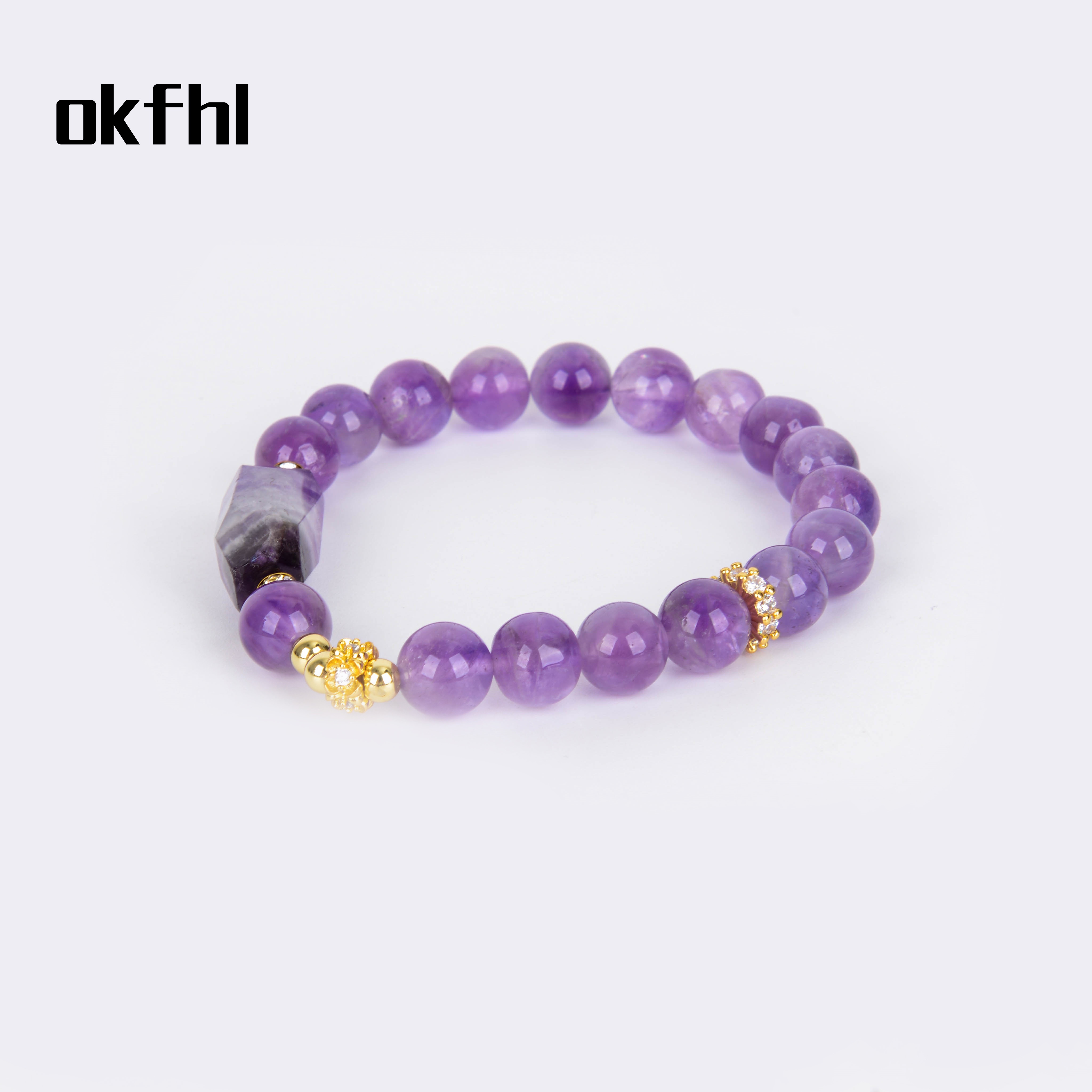 手链/水晶手链/饰品/红绳/五花手链白底实物图