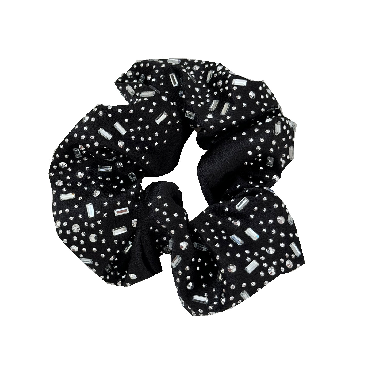 Korean version of the starry Sky water diamond fabric hair band, a versatile pleated satin high headband with an atmosphere for women Item Picture