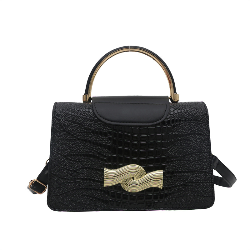 2025 Stone-patterned new Korean-style retro and stylish spring fashion simple crossbody single-shoulder hand-carry small square women's bag Item Picture
