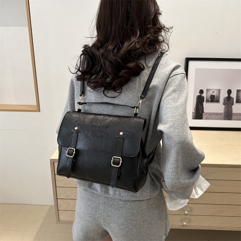 College Backpack Women's 2025 Spring New Style, trendy, versatile, niche retro handbag, commuting backpack tote bag Specification drawing