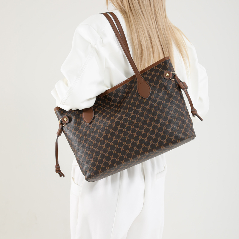 Retro Tote bag, Spring 2025 new style women's bag, large capacity Mommy bag, printed shoulder bag, women's handbag details Picture