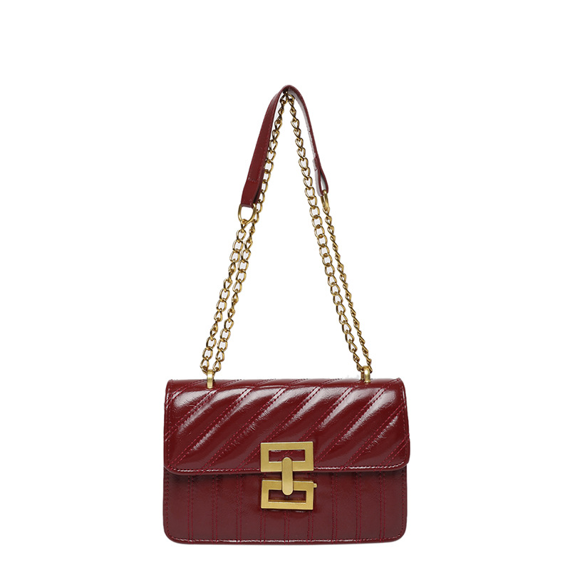 Niche design crossbody bag, chain small bag, women's 2025 new stylish single-shoulder bag, commuting embroidered small square bag Item Picture