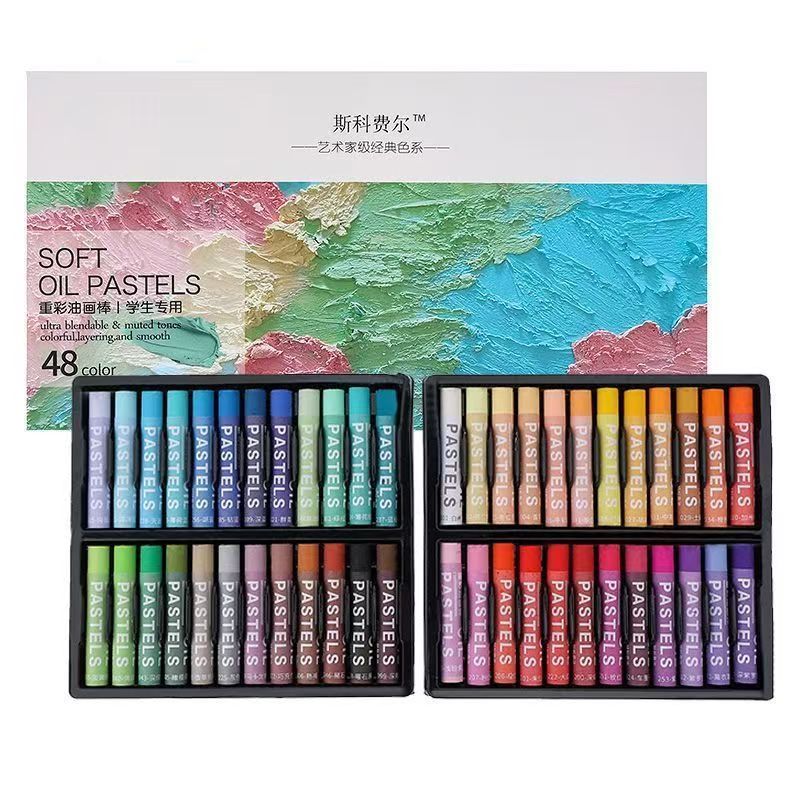Muhui Hard Heavy Color Oil pastel Set, hand-drawing materials for beginners, crayon drawing set, 12-color, 24-color, 36-color, 48-color oil painting Application Scenario