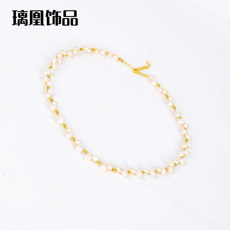 Lihuang Jewelry Freshwater Pearl Butterfly Necklace, feminine charm, Internet celebrity fashion, Super fairy butterfly pull-out Adjustable bracelet set Specification image