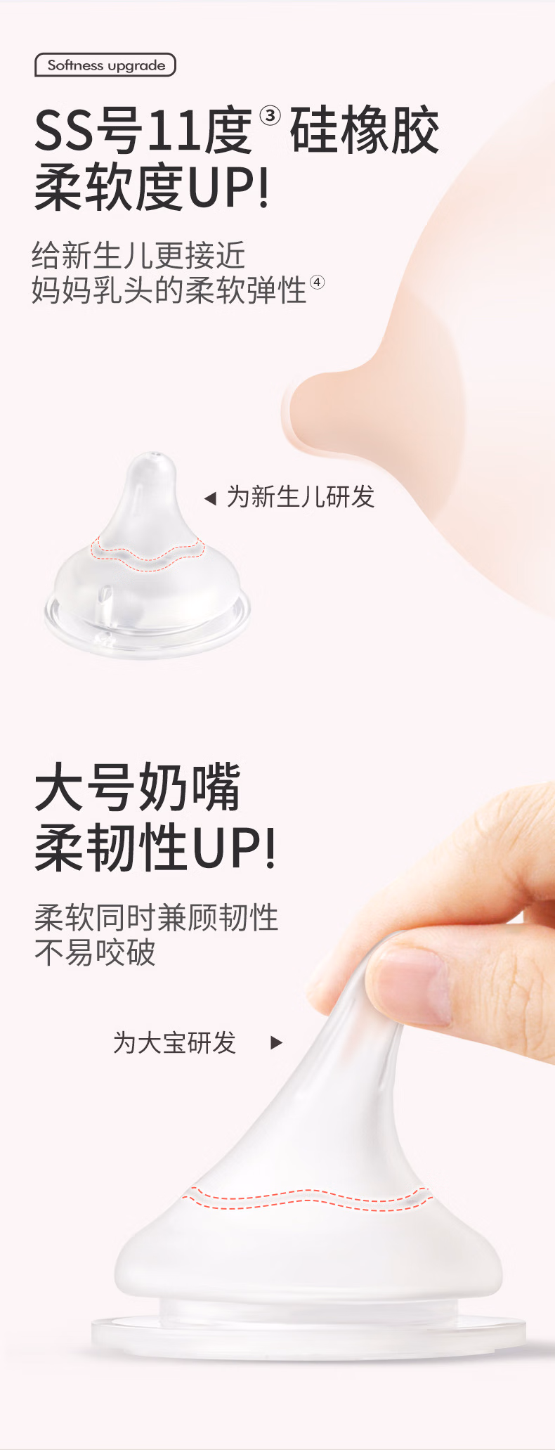 批发包邮 YOUNGFOOD贝亲AA258自然实感III婴儿玻璃奶瓶160ml详情9